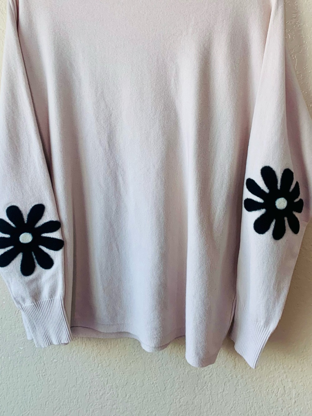 AAEDA Cream Black Retro Indie Daisy Dolman Sleeve Sweater Size L - Picture 7 of 9